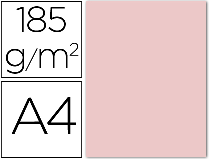 50h. cartulina Guarro A4 185g/m² rosa